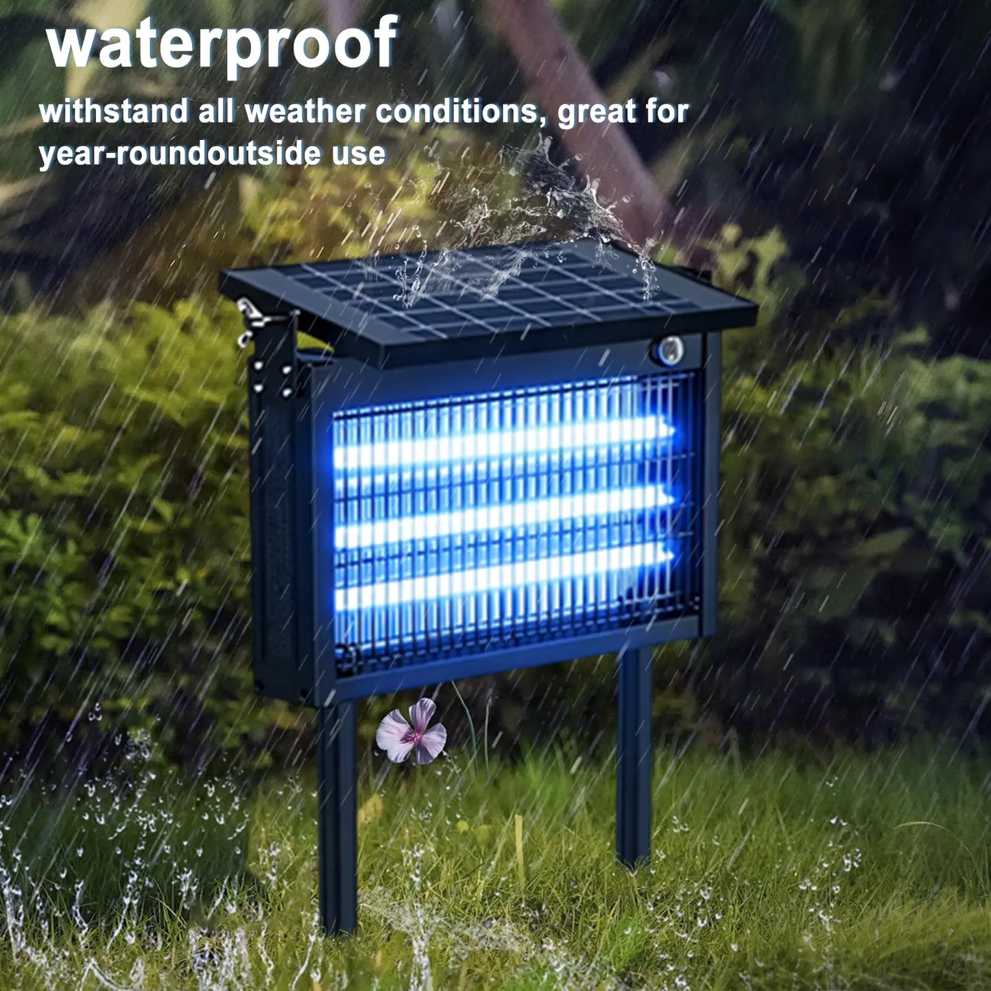 Kanesin Solar Bug Zapper Outdoor Waterproof Electric Mosquito and Fly Zapper with Smart Light Sensor