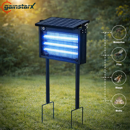 Kanesin Solar Bug Zapper Outdoor Waterproof Electric Mosquito and Fly Zapper with Smart Light Sensor